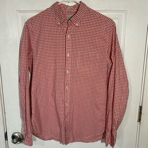 J. Crew Mens Secret Wash Shirting Res Plaid Button Up Long Sleeve Size Medium